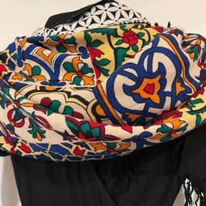 Wool stained-glass style shawl